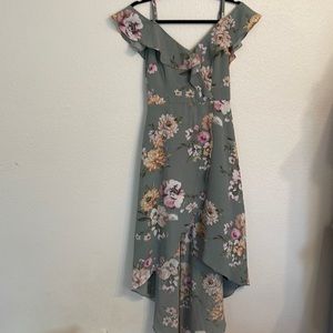 By&by high low dress, size small, green floral